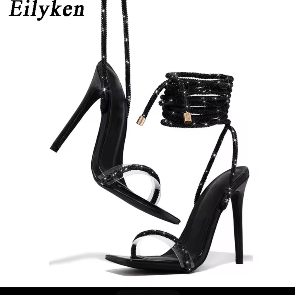 Black Strappy High Heels